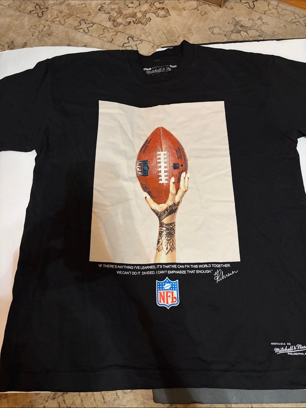 FENTY for Mitchell & Ness Short-Sleeve Tee with Football Lift Print Rihanna